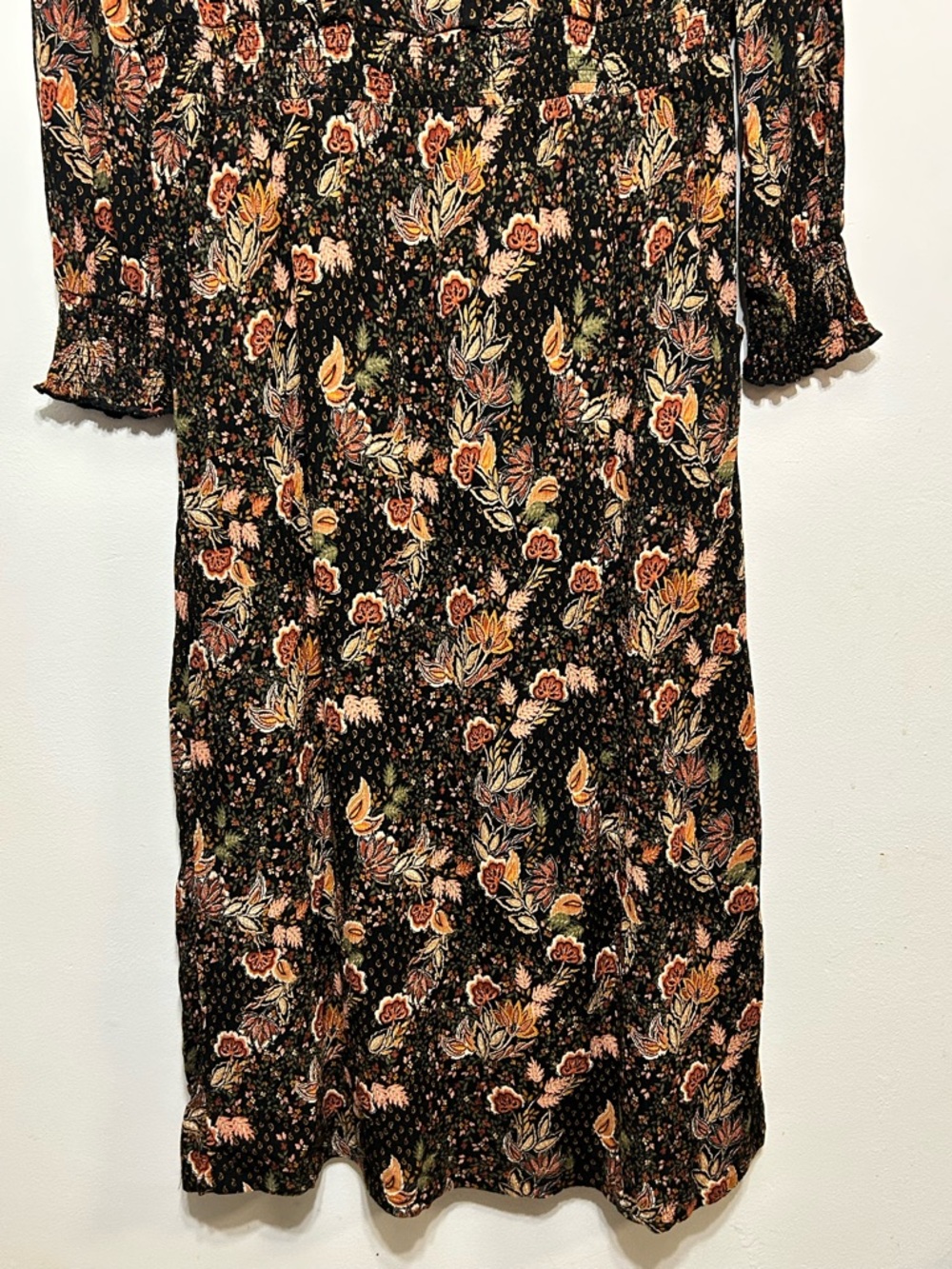 Garnet Hill Floral Cottagecore Ruffle Crepe Dress Womens Size Small - Picture 6 of 12